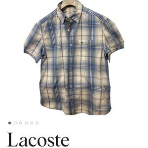 Men’s Lacoste 100% cotton plaid shirt